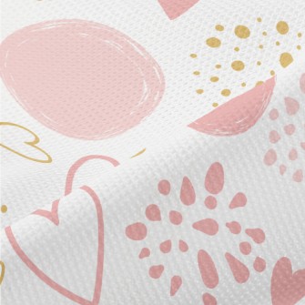 Pink Colorful Love Pattern Piqué