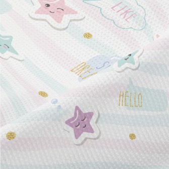 Simple Light Colored Stars Piqué