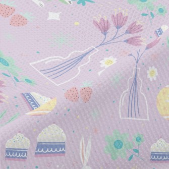 Hand Drawn Easter Pattern Piqué