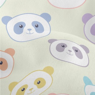 Cute Colorful Smiling Panda Lightweight Performance Linen