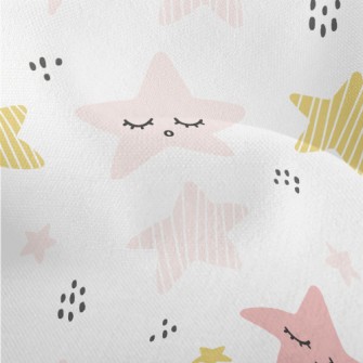 Pink Cute Little Star Lightweight Performance Linen