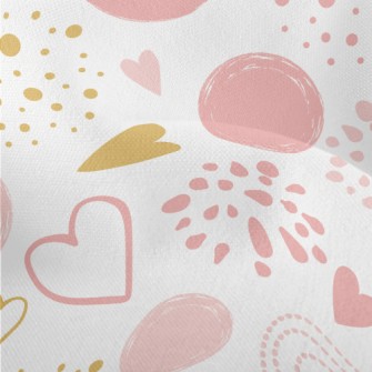 Pink Colorful Love Pattern Lightweight Performance Linen