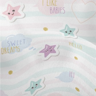 Simple Light Colored Stars Lightweight Performance Linen