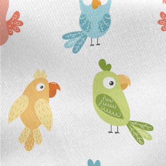 Colorful Parrot With Confused  Jersey Backed Fleece