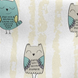 Simple Version Of Happy Owl Jersey Backed Fleece