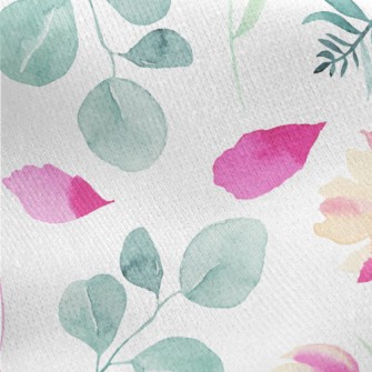 Colorful Plants In Watercolor  Jersey Backed Fleece