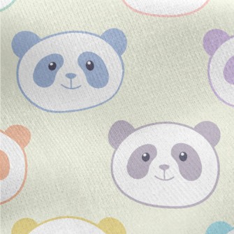 Cute Colorful Smiling Panda Jersey Backed Fleece