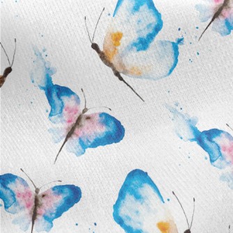 Watercolor Style Butterfly Jersey Backed Fleece