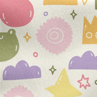 Cute Round Pattern Jersey Backed Fleece