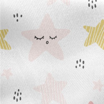 Pink Cute Little Star Jersey Backed Fleece