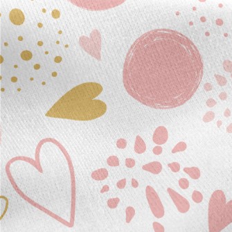 Pink Colorful Love Pattern Jersey Backed Fleece