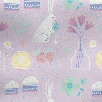 Hand Drawn Easter Pattern Jersey Backed Fleece