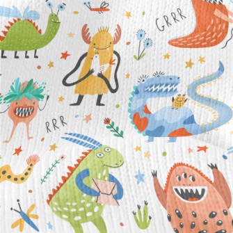 Cute Monsters Sharing Gifts Stretch Jersey