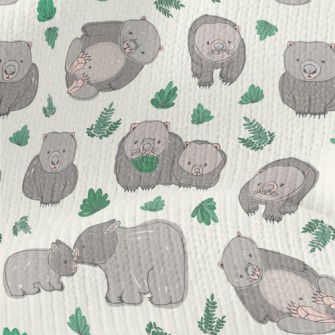 Hand Drawn Style Wombat And Gr Stretch Jersey