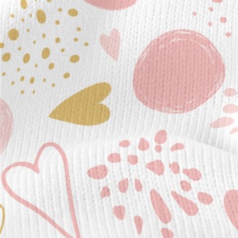 Pink Colorful Love Pattern Stretch Jersey