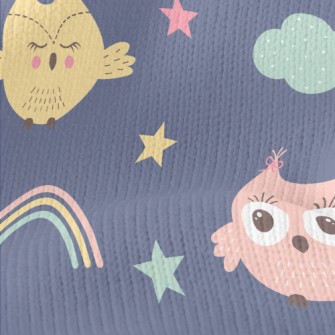 Lovely Rainbow Owl Stretch Jersey