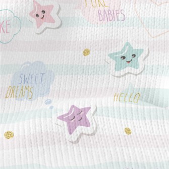 Simple Light Colored Stars Stretch Jersey
