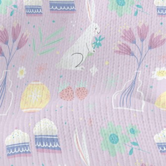 Hand Drawn Easter Pattern Stretch Jersey