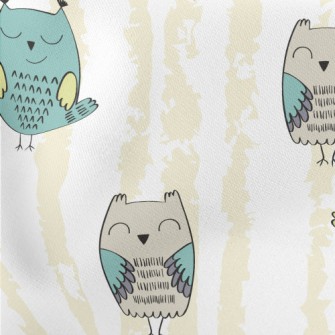 Simple Version Of Happy Owl Lightweight Cotton Poplin