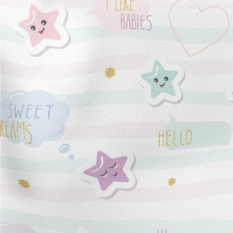 Simple Light Colored Stars Lightweight Cotton Poplin