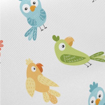 Colorful Parrot With Confused  Midweight Cotton Poplin