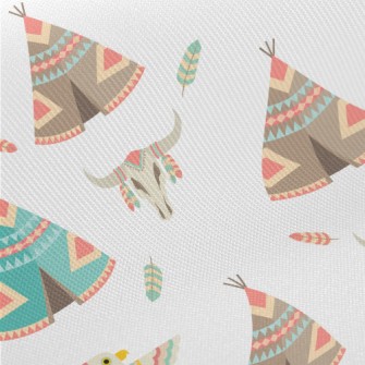 Traditional Tribal Totem Midweight Cotton Poplin