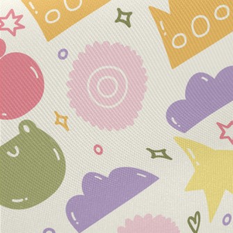 Cute Round Pattern Midweight Cotton Poplin