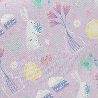Hand Drawn Easter Pattern Midweight Cotton Poplin