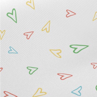 Simple Lines Of Colorful Love Midweight Cotton Poplin