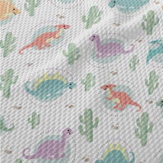 Cute And Lovely Dinosaur World Birdseye Piqué