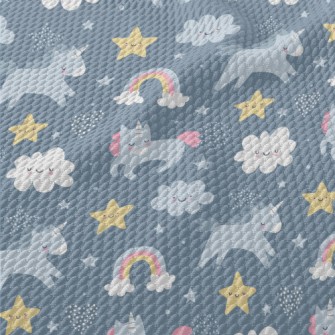 Simple And Cute Unicorn Univer Birdseye Piqué