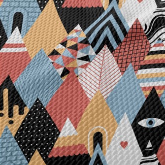 Weird Abstract Graphics Birdseye Piqué