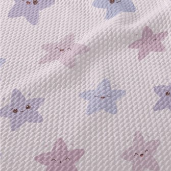 Cute And Bouncy Pink Stars Birdseye Piqué