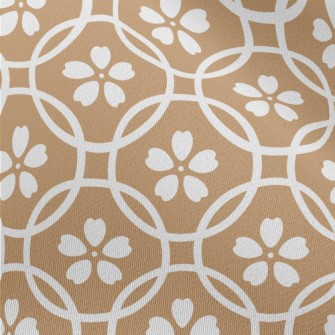White Lines Floral Pattern Chiffon