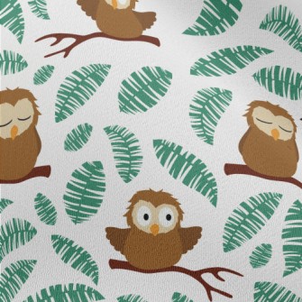 Cute And Clumsy Owls Chiffon