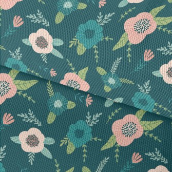 Dark Green Flowers Waterproof Oxford