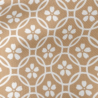 White Lines Floral Pattern Waterproof Canvas