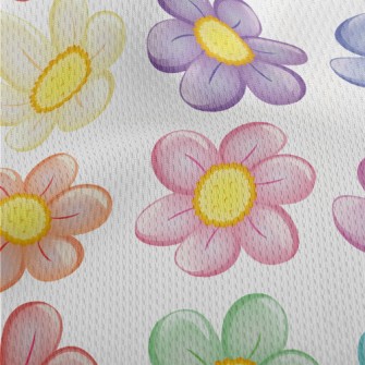 Brightly Colored Flowers Athletic Mesh Flat Back