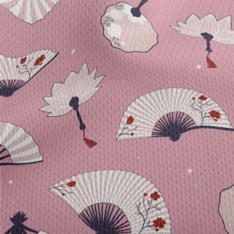 Ancient Style Beautiful Fan Athletic Mesh Flat Back