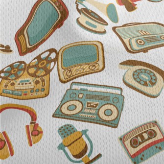 Retro Electronic Equipment Athletic Mesh Flat Back