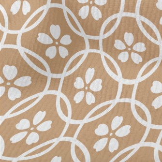 White Lines Floral Pattern Terry