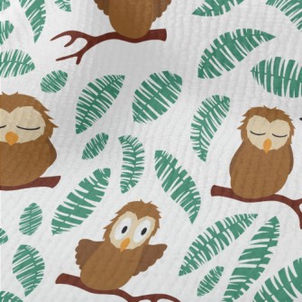 Cute And Clumsy Owls Terry