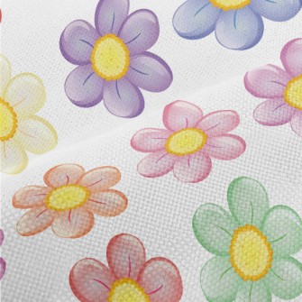 Brightly Colored Flowers Performance Linen