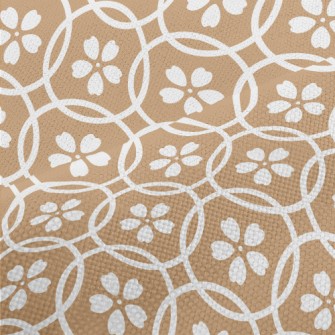 White Lines Floral Pattern Performance Linen