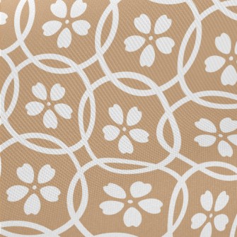 White Lines Floral Pattern Twill