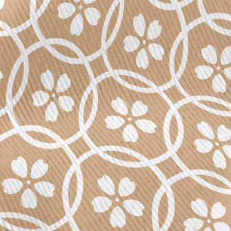White Lines Floral Pattern Standard Corduroy
