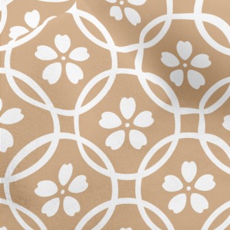 White Lines Floral Pattern Micro Fleece