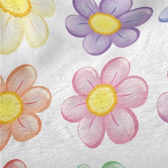 Brightly Colored Flowers Minky