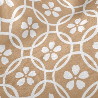 White Lines Floral Pattern Minky