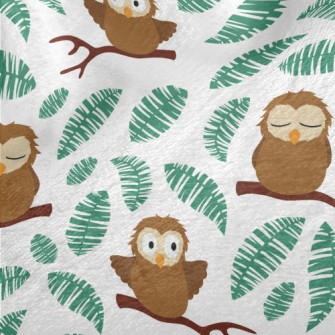 Cute And Clumsy Owls Minky